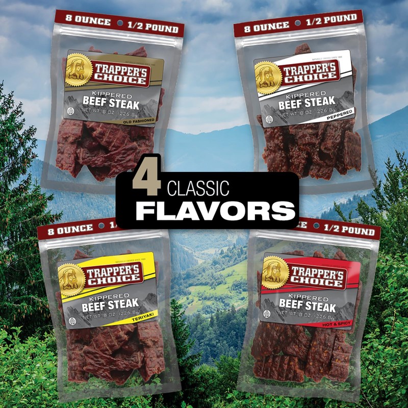 Old Trapper, Trapper’s Choice Kippered Steak, Old-Fashioned Flavor, Eight-Ounce Individual