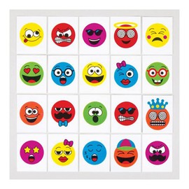 Baker Ross AV294 Funny Face Temporary Tattoos, Wear, for Party Bag Fillers and Small Toys for Kids, Assorted, (Pack of 24)