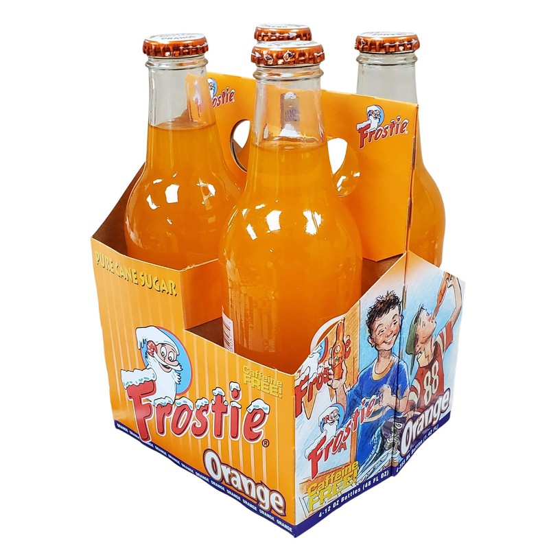 Frostie Soda 12 ounce Glass Bottles (Orange, 4)