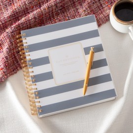 Blue Sky Day Designer 2025-2026 Daily and Monthly Academic Year Planner Calendar, July 2025 - June 2026, 8" x 10", Flexible Cover, Laminated Tabs, Storage Pocket, Includes Stickers, Black Stripe