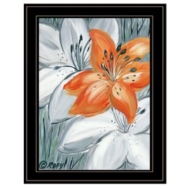 Trendy Decor 4U REAR170-704G Tiger Lily in Orange Wall Art By Roey Ebert - Contemporary Impressionism Floral Paradise 19" H x 15" W