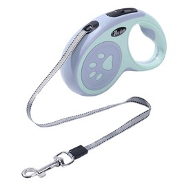 LUNAMO Telescopic Leash for Small Dogs, Medium Dogs, Length 9.8 ft (3 m), Lightweight, One-Handed Operation, One-Touch Lock, Tangle Free (Green)
