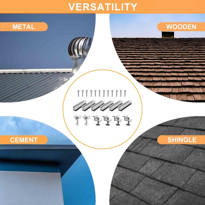 Solar Panel Mounting Brackets, Roof Mount Kit, Rails and Clamps