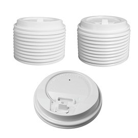 EcoQuality Disposable White Dome Lids - Sip Through Recyclable Coffee Cup Lid for Portable Drink Universal Size, Fits Most 10oz, 12oz, 16oz, 20oz Paper Cups - For Coffee Shops, Travel (400 PACK)