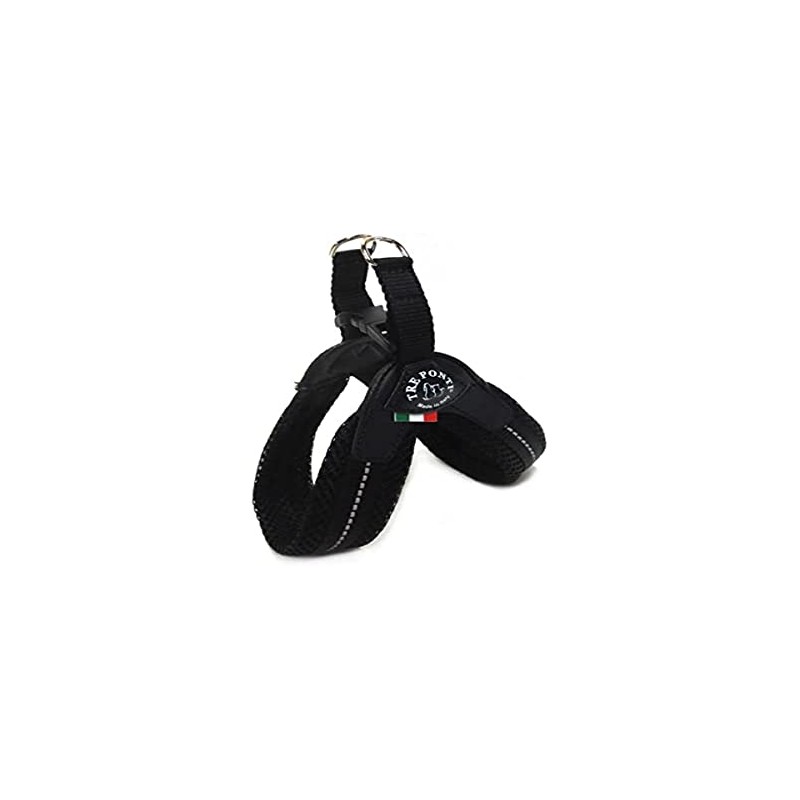 Tre Ponti Fibbia Small Dog Mesh Harness, 4 cm, Black