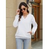 EADINVE Womens V Neck Sweatshirts with Pockets Fleece Pullover Casual