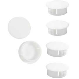 Qrity Pack of 10 Plastic Cover Plugs, 25 mm Hole Plugs, Pipe Cover, Plugs, White, for Furniture Drilling