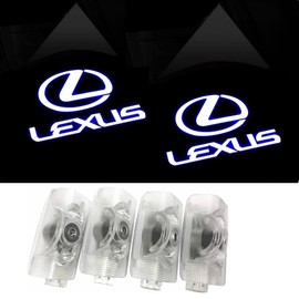 Set of 4 HD Courtesy Light, Door Welcome Light, Courtesy Lamp, Laser Logo Light, LED Logo Projection, Compatible with Lexus LS ES IS LX RX GX Car Courtesy with Angle Adjustment