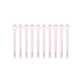 CatchU 10PCS Reusable Cartoon Velcro Cable Organizer, Adjustable Cord Straps Wire Ties, Multi-Purpose Cord Wrap Durable Hook and Loop Fastener Tape Strips, Cute Design Cable Ties (Bunny-T)