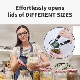 Zoiwdur Jar Opener, Multi Jar Opener for Weak Hands, Stainless Steel Jar Lid Opener, Beer Bottle Opener for Arthritic Hands, Seniors with Arthritis | Zoiwdur