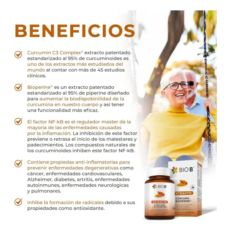 BIO B | Extracto de Cúrcuma C3 Complex al 95%