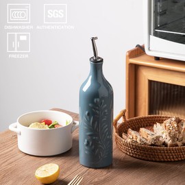 Sweejar - Botella dispensadora de aceite de oliva de cerámica grande, 24 onzas (24 onzas) que protege el aceite para reducir la oxidación, dispensador de aceite para AOVE, vinagre, salsa de soja,