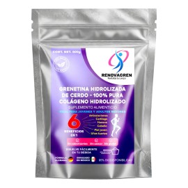 Grenetina Hidrolizada De Cerdo Formula Alemana 800g Colágeno Sabor Sin Sabor