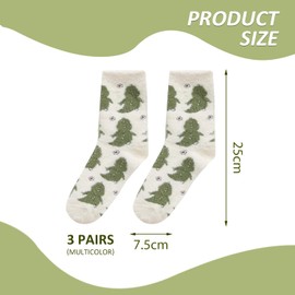 CQQNIU 3 Pairs Of Cute Floor Socks, Creative Cartoon Socks, Warm Socks, Plush Socks, Soft Socks