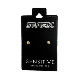 STUDEX Sensitive Gold Plated Ball Stud Earrings 3mm | Hypoallergenic and Nickel Safe for Sensitive Ears | Gold Plated Posts | High Fashion Earrings for Women and Men