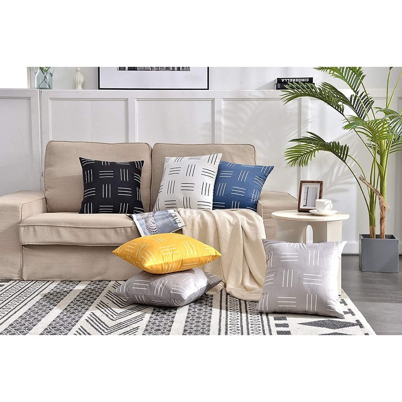 DWDC Velvet Pillow Covers 16X16 inch Pack of 2 Gray
