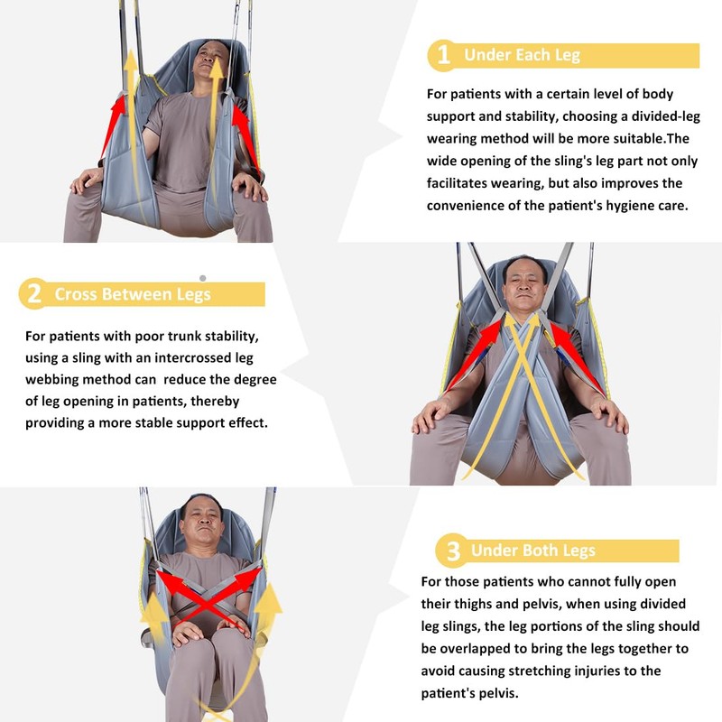 EZ Assistive Patient Lift Universal Padded Sling with Head Support,