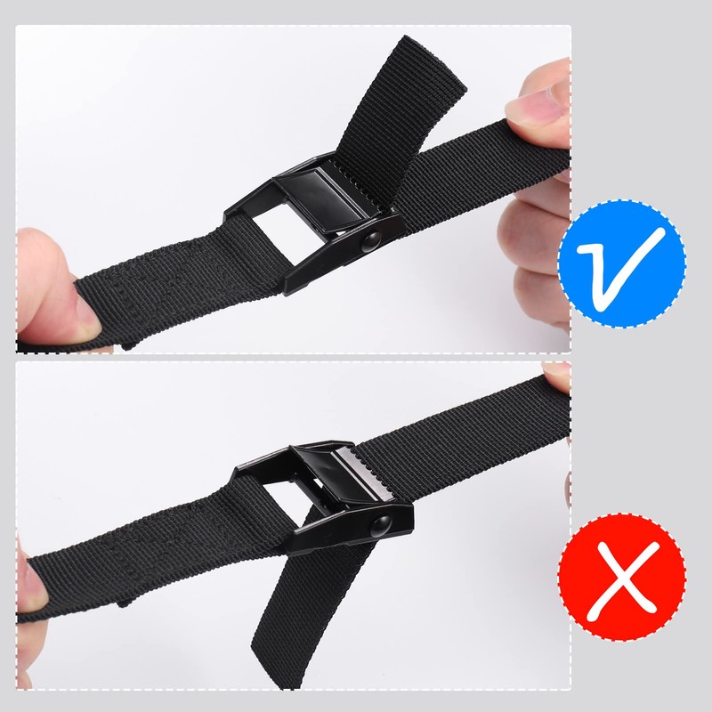 Hejo 6 PCS Ratchet Strap, 250x2.5cm Sturdy Lashing Straps with