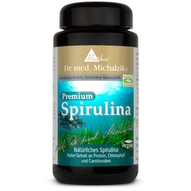 Premium Vegan Spirulina Pellets Made from Natural Teal Algae + Dr. Michalzik Spirulina Platensis Natural Powder 2400 mg + Chlorophyll 28.8 mg + Carotenoids 9.8 mg from BIOTIKON®