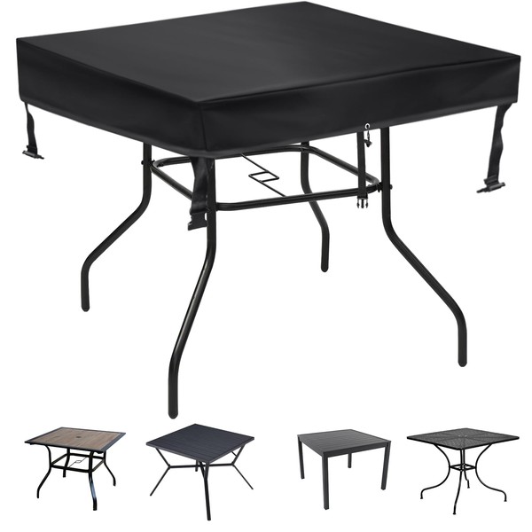 TOHONFOO Square Patio Table Cover - Waterproof Anti-UV Patio Table
