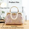 Pearl Evening Bag for Women Lily Pattern Vintage Embroidered Floral