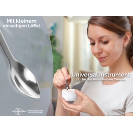 Laboratory Spoon, Mini Spoon, Sample Spoon for Portioning for Laboratory Work or Cream Spoon for Cosmetics Made of Metal, Dosing Spoon, Ointment Spoon, 15 cm