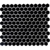 Mosaic Hexagon Plain Black Glossy Ceramic Mosaic, Mosaic Stone, Size: