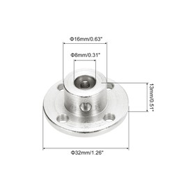 sourcing map 2 Pcs 8mm Flange Coupling Connector Rigid Guide Model Coupler Accessory Shaft Axis Fittings with Mini Hex Wrench and Fastening Screw for DIY RC Model Motors