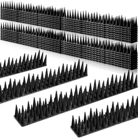 Geetery 40 Pack Bird Spikes for Outside Squirrel Pigeon Spikes Bird Spikes for Cat Animal Outside Plastic Fence Spikes for Garden Wall Railing Roof(Black)