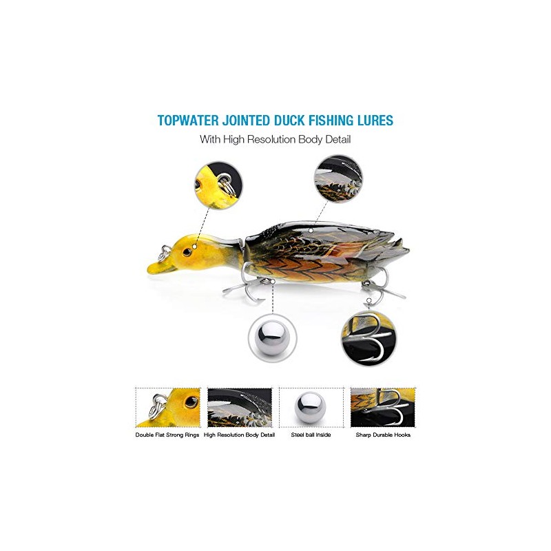 ELBFANG Wobbler duck, artificial bait, fishing bait for fishing, pike