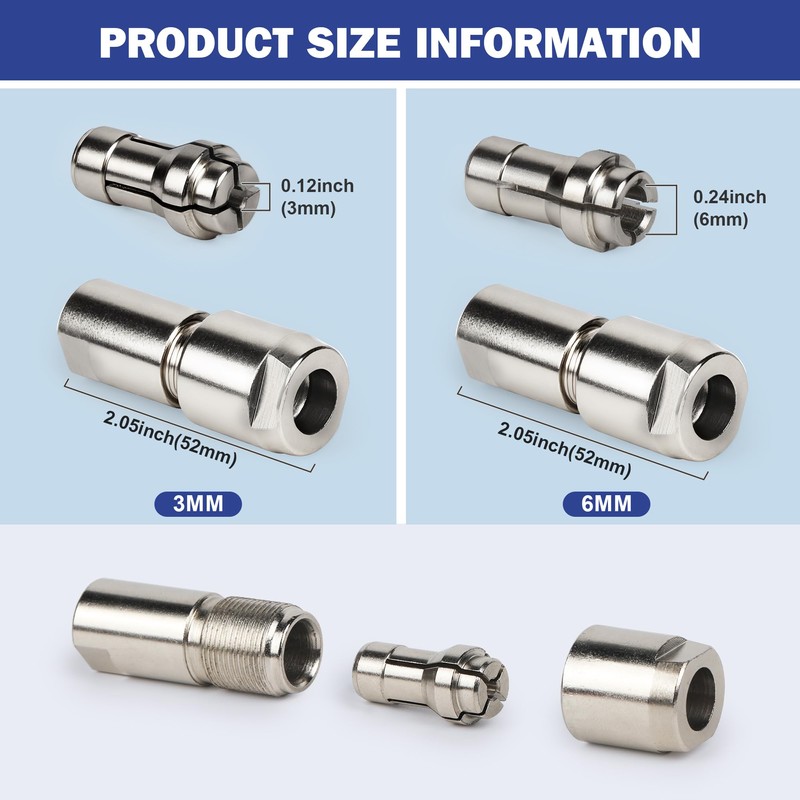 2-Pack Angle Grinder Conversion Accessories Adapter 5/8"-11 Thread to 1/4"&