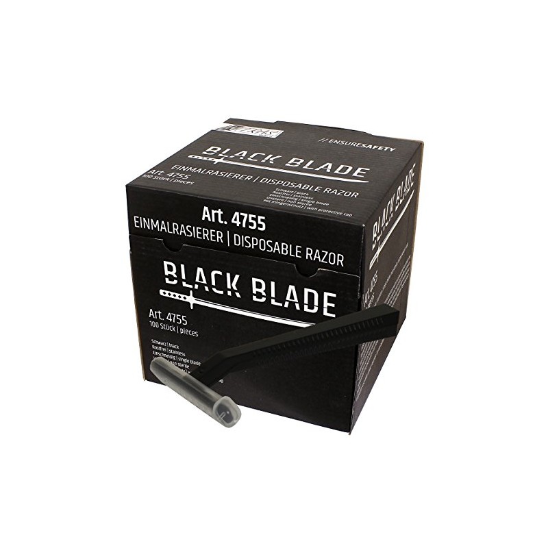 Nitras Medical Black Blade Disposable Razors Rust-Proof Pack of 100