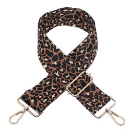 SWTOOL 2" Wide Handbag Strap Purse Straps Replacement Adjustable Guitar Strap Leopard Print Cross-Body Bag Straps with Gold Metal Buckles