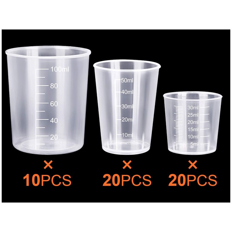 50 Pcs Plastic Measuring Cups, Resin Mixing Cups, Epoxy Mixing