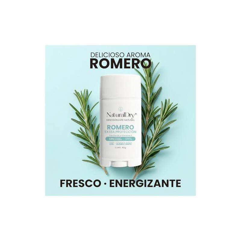 NaturalDry Desodorante Natural Extra Protección Romero 50g