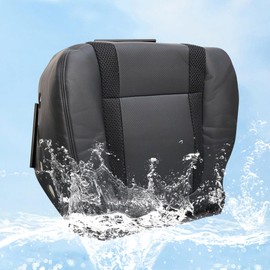 AOUTTUOA 2pcs Driver Side Bottom and Top Lean Back Leather Seat Cover Black Compatible with Ford F150 Raptor SVT 2010 2011 2012 2013 2014