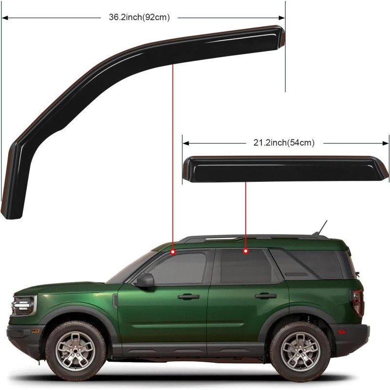 Nilight in Channel Rain Guards for Ford Bronco Sport 2021-2024