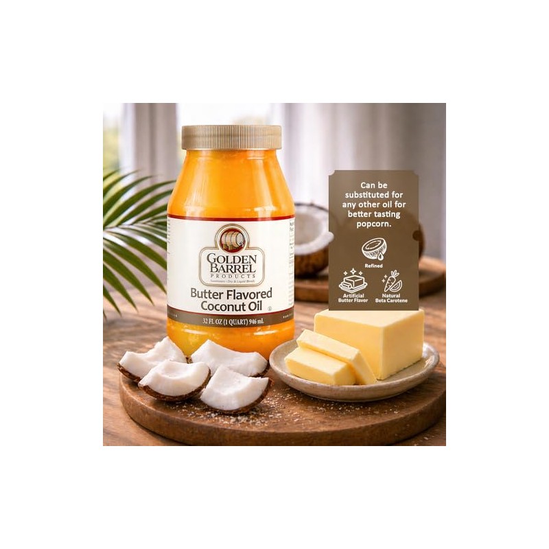 Golden Barrel Aceite de coco con sabor a mantequilla (32