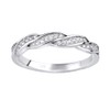 SILVEGO Women's Ring 925 Sterling Silver with Clear Zirconia Braided