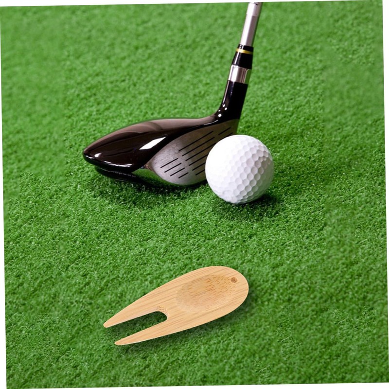 Mipcase 8pcs Bamboo Golf Divot Tool Divot Repair Tool Fork