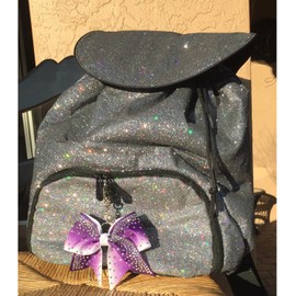 THE ULTIMATE BOW - Rhinestone Ombre Keychain Bow Cheerleading Accessory (Purple Ombre)