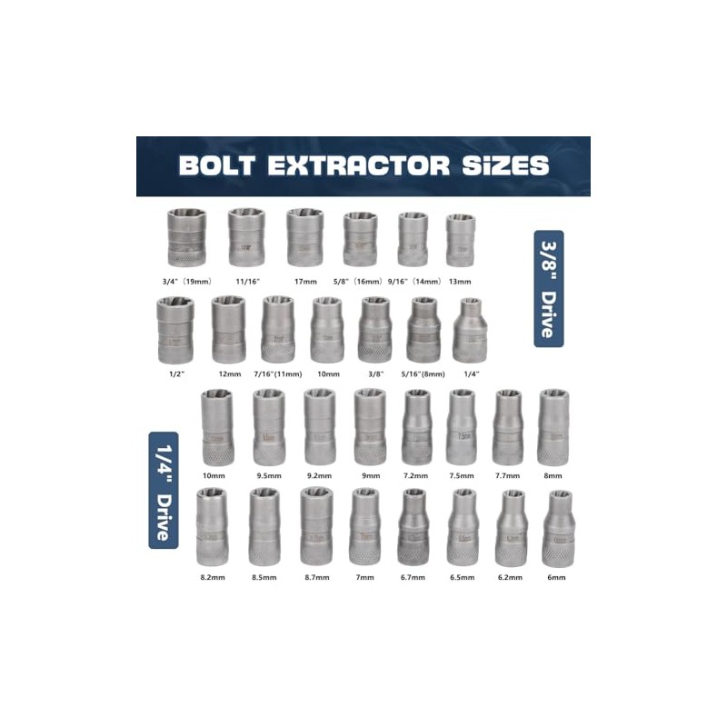 Juego de 32 Piezas Extractor de Tornillos