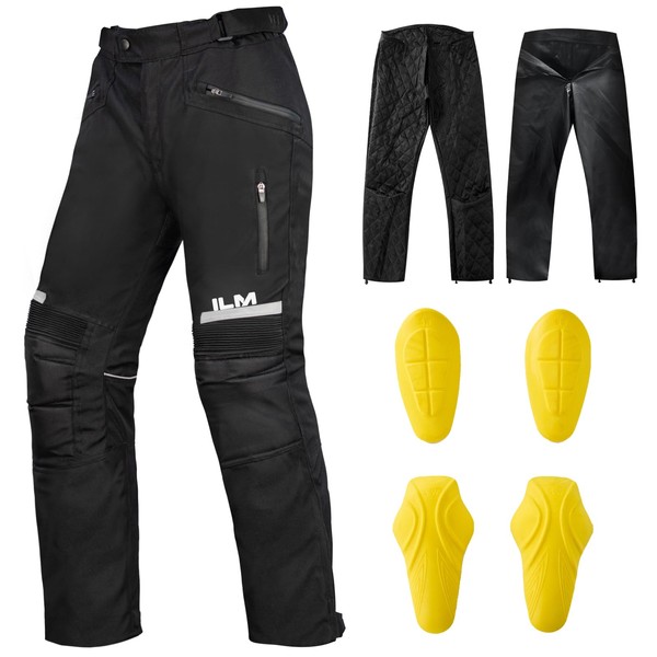 ILM Winter Motorcycle Motocross Riding Pants Mens Detachable 3 Layers CE Armored Black