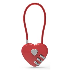 Love Password Lock - Candado de cuerda de alambre para viaje, 3 dígitos, candado reiniciable, combinación de corazón, parejas, regalo de mochila, cerraduras combinadas, gabinete pequeño para el hogar