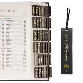 Morjor Bible Tabs for Women and Men, Retro Theme, 75 Large Print Bible Tabs & 1 Bookmark, Laminated Bible Book Tabs for Study Bible, Easy Navigation, Easy-to-Read Sans Serif Type