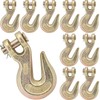 V-chen 10Pcs 3/8" Chain Hook Clevis Grab Hook, Forged Grade