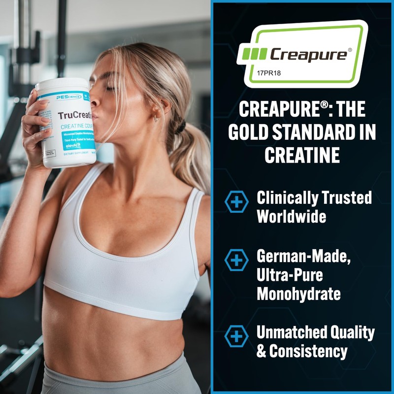 PEScience TruCreatine+ Creatine Monohydrate Powder Plus Epicatechin, Micronized Creapure Creatine