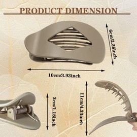 Hair Clip Large Set of 4, Flat Hair Clips, Duckbill Hair Clip, Women's Non-Slip French Hair Clips, Flat Claw Clip for Thick and Thin Hair (Leopard)