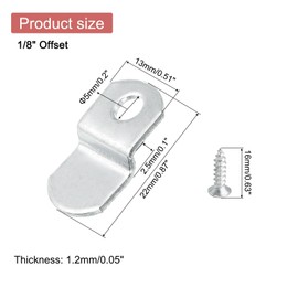 uxcell 35 Pcs 1/8" Offset Canvas Clips, Picture Framing Mirror Clips Z Shape Canvas Painting Mounting Clips with 1 Mounting Hole with Screws, Silver