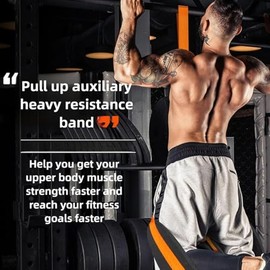 Banda de Dominadas con Asistencia Ajustable,Set de Bandas de Resistencia para Pull Ups, Incluye Reposapiés/Rodillas de Tela, Máquina para Dominadas en Casa y Gimnasio